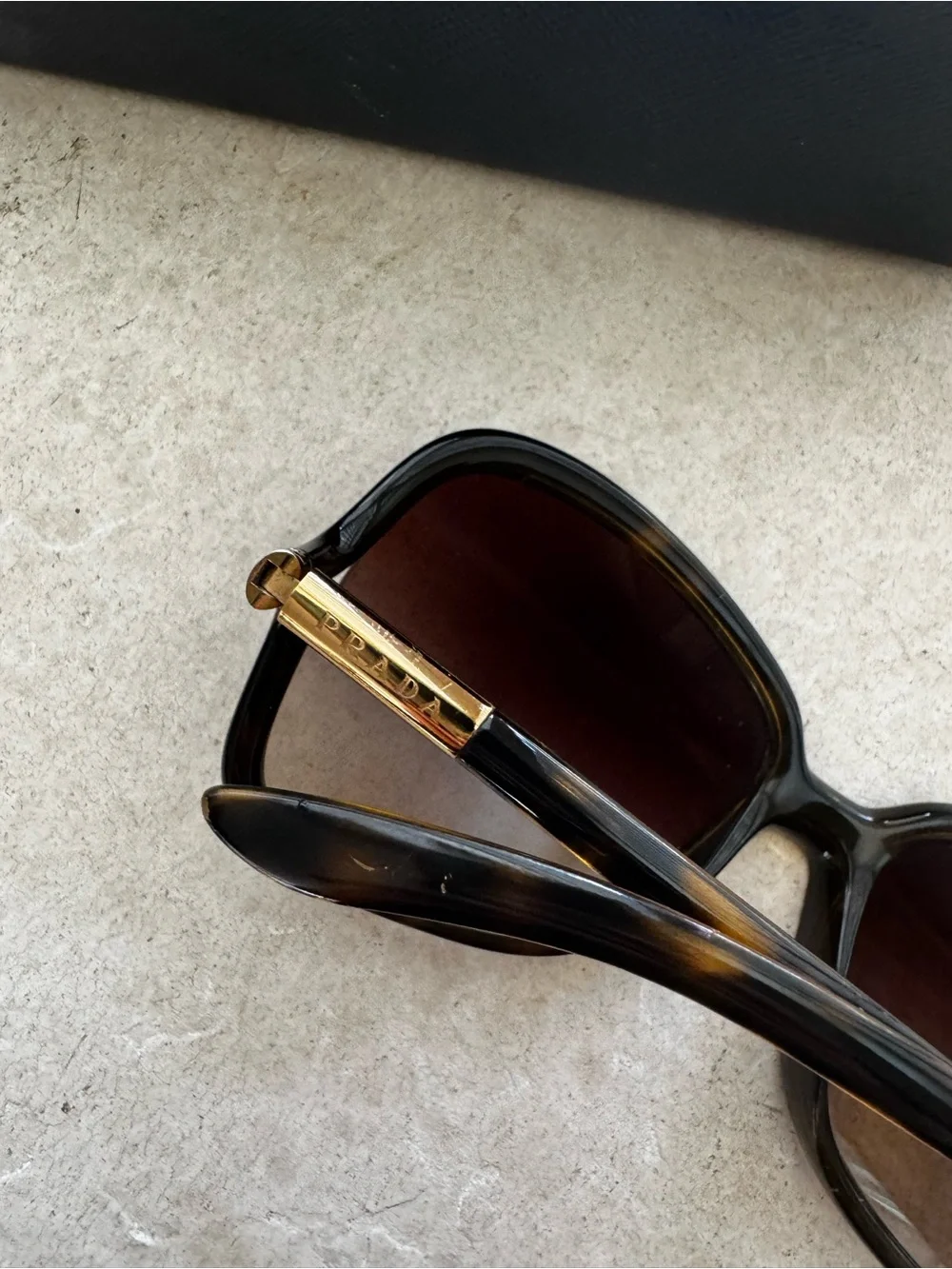 Prada Women's Oversized Brown Tortoise Sunglasses with Gradient Lenses